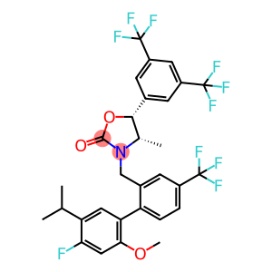 (4S,5R)-5-[3,5-bis(trifluoromethyl)phenyl]-3-({2-[4-fluoro-2-methoxy-5-(propan-2-yl)phenyl]-5-(trifluoromethyl)phenyl}methyl)-4-methyl-1,3-oxazolidin-2-one
