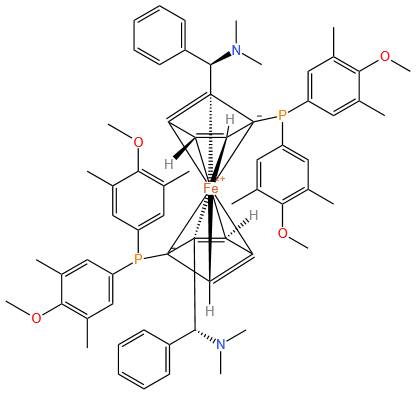 (S,S)-(-)-2,2'-双[(R)-(N,N-二甲胺基)(苯基)甲基]-1,1'-双[二(3,5-二甲基-4-甲氧基苯基)膦]二茂铁