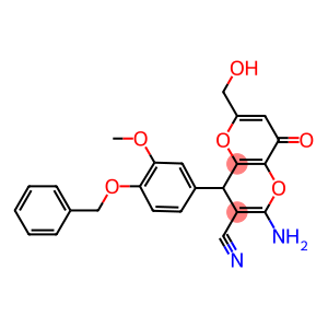 2-amino-4-[4-(benzyloxy)-3-methoxyphenyl]-6-(hydroxymethyl)-8-oxo-4,8-dihydropyrano[3,2-b]pyran-3-carbonitrile