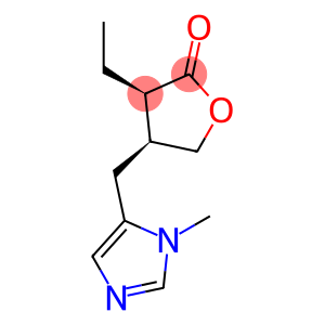 2(3H)-Furanone, 3-ethyldihydro-4-[(1-methyl-1H-imidazol-5-yl)methyl]-, (3R,4S)-