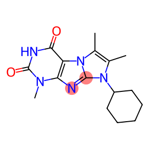 1-Cyclohexyl-2,3,7-trimethyl-1H,7H-1,3a,5,7,8-pentaaza-cyclopenta[a]indene-4,6-dione
