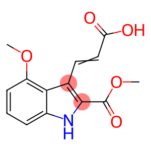 1H-Indole-2-carboxylic acid, 3-(2-carboxyethenyl)-4-methoxy-, 2-methyl ester