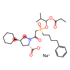 (4S)-4-Cyclohexyl-1-{[(RS)-2-methyl-1-(propionyloxy)propoxy]-(4-phenylbutyl)phosphinylacetyl}-L-proline sodium salt