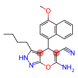 6-amino-3-butyl-4-(4-methoxy-1-naphthyl)-2,4-dihydropyrano[2,3-c]pyrazole-5-carbonitrile