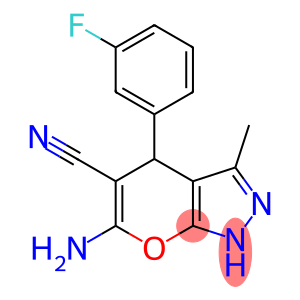 6-amino-4-(3-fluorophenyl)-3-methyl-1,4-dihydropyrano[2,3-c]pyrazole-5-carbonitrile