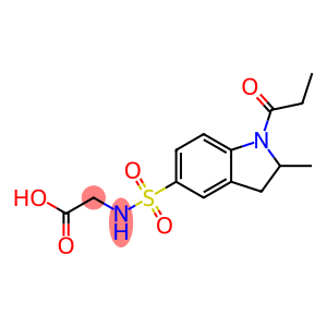 2-[(2-methyl-1-propanoyl-indolin-5-yl)sulfonylamino]acetic acid