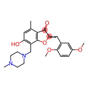 2-(2,5-dimethoxybenzylidene)-6-hydroxy-4-methyl-7-[(4-methyl-1-piperazinyl)methyl]-1-benzofuran-3(2H)-one
