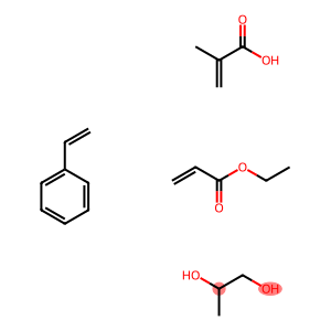 2-Propenoic acid, 2-methyl-, monoester with 1,2-propanediol, polymer with ethenylbenzene and ethyl 2-propenoate