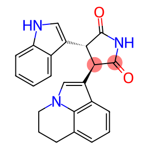 2,5-Pyrrolidinedione, 3-(5,6-dihydro-4H-pyrrolo[3,2,1-ij]quinolin-1-yl)-4-(1H-indol-3-yl)-, (3R,4R)-rel-