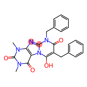 Pyrimido[2,1-f]purine-2,4,8(1H,3H,9H)-trione,  6-hydroxy-1,3-dimethyl-7,9-bis(phenylmethyl)-