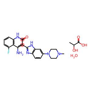 4-氨基-5-氟-3-[6-(4-甲基-1-哌嗪基)-1H-苯并咪唑-2-基]-2(1H)-喹啉酮 2-羟基丙酸盐一水物