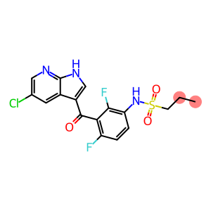 PLX 4720                                                      N-[3-[(5-Chloro-1H-pyrrolo[2,3-b]pyridin-3-yl)carbonyl]-2,4-difluorophenyl]-1-propanesulfonamide