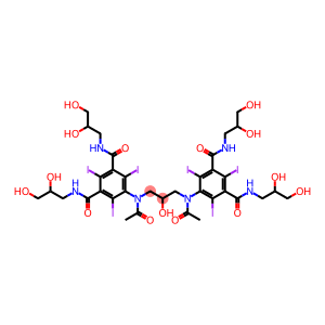 5-[acetyl-[3-[N-acetyl-3,5-bis[(2,3-dihydroxypropylamino)-oxomethyl]-2,4,6-triiodoanilino]-2-hydroxypropyl]amino]-N1,N3-bis(2,3-dihydroxypropyl)-2,4,6-triiodobenzene-1,3-dicarboxamide