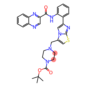 tert-Butyl 4-((6-(2-(quinoxaline-2-carboxamido)phenyl)imidazo-[2,1-b]thiazol-3-yl)methyl)piper