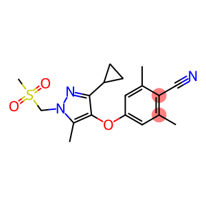 4-[3-cyclopropyl-5-methyl-1-(methylsulfonylmethyl)pyrazol-4-yl]oxy-2,6-dimethylbenzonitrile