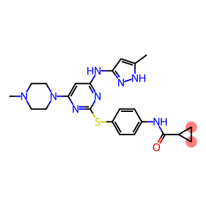 cyclopropanecarboxamide, N-[4-[[4-(4-methyl-1-piperazinyl)-6-[(5-methyl-1H-pyrazol-3-yl)amino]-2-pyrimidinyl]thio]phenyl]-