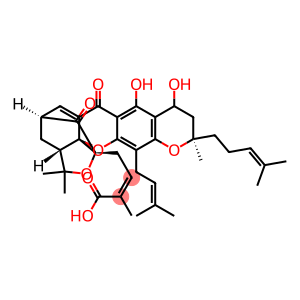 2-butenoic acid, 4-[(1R,3aS,5S,11R)-3a,4,5,7,10,11-hexahydro-8,9-dihydroxy-3,3,11-trimethyl-13-(3-methyl-2-buten-1-yl)-11-(4-methyl-3-penten-1-yl)-7,15-dioxo-1,5-methano-1H,3H,9H-furo[3,4-g]pyrano[3,2-b]xanthen-1-yl]-2-methyl-, (2Z)-