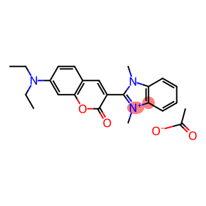 2-[7-(diethylamino)-2-oxo-2H-1-benzopyran-3-yl]-1,3-dimethyl-1H-benzimidazolium acetate