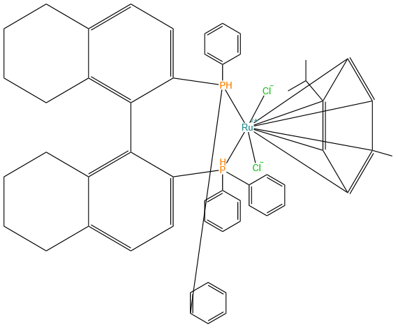 氯[(R)-(+)-2,2′-双(二苯基膦)-5,5′,6,6′,7,7′,8,8′-八氢-1,1′-联萘](P-伞花素)氯化钌(II)