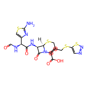 5-Thia-1-azabicyclo[4.2.0]oct-2-ene-2-carboxylic acid, 7-[[(2S)-(2-amino-4-thiazolyl)(formylamino)acetyl]amino]-8-oxo-3-[(1,2,3-thiadiazol-5-ylthio)methyl]-, (6R,7R)- (9CI)