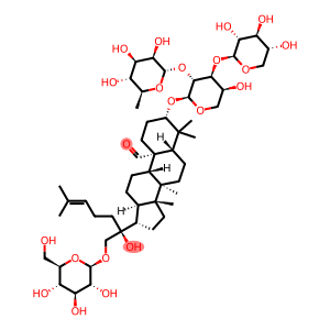 (3beta)-3-[(O-6-Deoxy-alpha-L-mannopyranosyl-(1-2)-O-[beta-D-xylopyranosyl-(1-3)]-alpha-L-arabinopyranosyl)oxy]-21-(beta-D-glucopyranosyloxy)-20-hydroxy-dammar-24-en-19-al