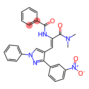 N-{(1Z)-3-(dimethylamino)-1-[3-(3-nitrophenyl)-1-phenyl-1H-pyrazol-4-yl]-3-oxoprop-1-en-2-yl}benzamide