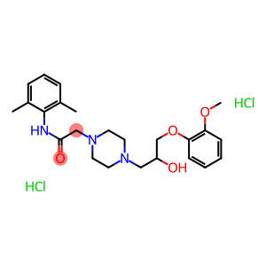 n-(2,6-dimethylphenyl)-2-[4-[2-hydroxy-3-(2-methoxyphenoxy)propyl]piperazin-1-yl]acetamide dihydrochloride