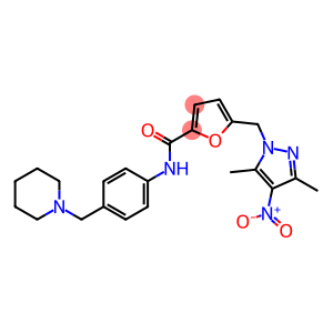 5-({4-nitro-3,5-dimethyl-1H-pyrazol-1-yl}methyl)-N-[4-(1-piperidinylmethyl)phenyl]-2-furamide
