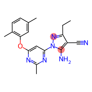 5-amino-1-[6-(2,5-dimethylphenoxy)-2-methyl-4-pyrimidinyl]-3-ethyl-1H-pyrazole-4-carbonitrile