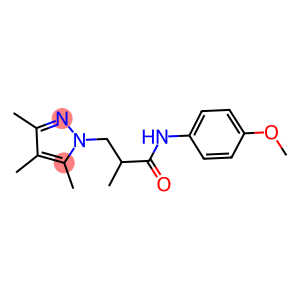 N-(4-methoxyphenyl)-2-methyl-3-(3,4,5-trimethyl-1H-pyrazol-1-yl)propanamide