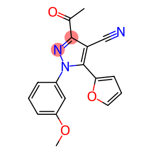 1H-Pyrazole-4-carbonitrile,  3-acetyl-5-(2-furanyl)-1-(3-methoxyphenyl)-