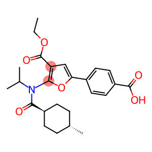 3-Furancarboxylic  acid,  5-(4-carboxyphenyl)-2-[[(trans-4-methylcyclohexyl)carbonyl](1-methylethyl)amino]-,  3-ethyl  ester