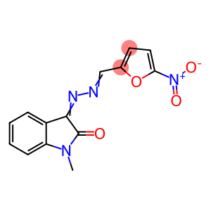 2-Furancarboxaldehyde, 5-nitro-, 2-(1,2-dihydro-1-methyl-2-oxo-3H-indol-3-ylidene)hydrazone