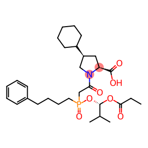 FOSINOPRIL,(4S)-4-CYCLOHEXYL-1-[(RS)-2-METHYL-1-(PROPIONYLOXY)PROPOXY]-(4-PHENYLBUTYL)PHOSPHINYLACETYL-L-PROLINE