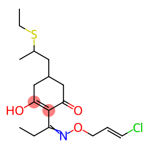 2-(1-(((3-chloro-2-propenyl)oxy)imino)propyl)-5-(2-(ethylthio)propyl)-3-hydroxy-2-cyclohexen-1-one