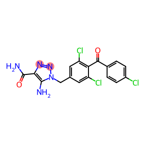 5-Amino-1-((3,5-dichloro-4-(4-chlorobenzoyl)phenyl)methyl)-1H-1,2,3-triazole-4-carboxamide