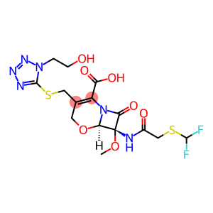 7-b-Difluoromethylthioacetamido-7a-methoxy-3-[[1-(2-hydroxyethyl)-1H-tetrazol-5-yl]thiomethyl]-1-oxa-3-cephem-4-carboxylic Acid