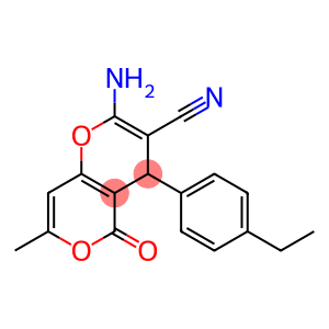 2-amino-4-(4-ethylphenyl)-7-methyl-5-oxo-4H,5H-pyrano[4,3-b]pyran-3-carbonitrile