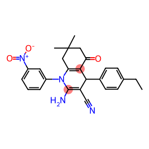 2-amino-4-(4-ethylphenyl)-1-{3-nitrophenyl}-7,7-dimethyl-5-oxo-1,4,5,6,7,8-hexahydro-3-quinolinecarbonitrile