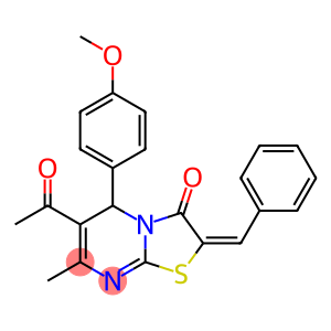 6-acetyl-2-benzylidene-5-(4-methoxyphenyl)-7-methyl-5H-[1,3]thiazolo[3,2-a]pyrimidin-3(2H)-one