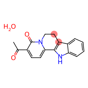 3-acetyl-6,7-dihydroindolo(2,3-a)quinolizin-4(12H)-one monohydrate