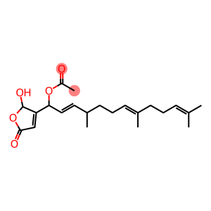 Acetic acid 1-[(2,5-dihydro-2-hydroxy-5-oxofuran)-3-yl]-4,8,12-trimethyl-2,7,11-tridecatrienyl ester