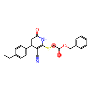 benzyl {[3-cyano-4-(4-ethylphenyl)-6-oxo-1,4,5,6-tetrahydro-2-pyridinyl]sulfanyl}acetate