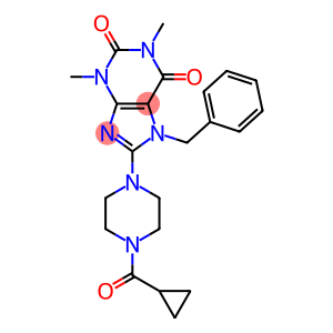7-BENZYL-1,3-DIMETHYL-8-[4-(CYCLOPROPYLCARBONYL)PIPERAZIN-1-YL]-3,7-DIHYDRO-1H-PURINE-2,6-DIONE