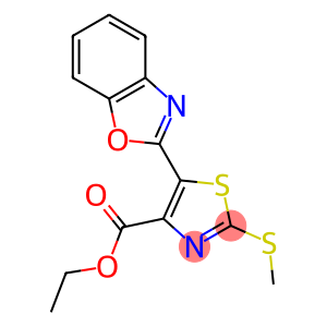 5-(Benzoxazol-2-yl)-2-(methylthio)thiazole-4-carboxylic acid ethyl ester