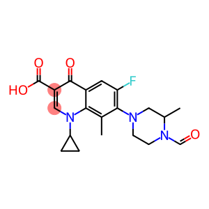 1-Cyclopropyl-6-fluoro-8-methyl-1,4-dihydro-7-(3-methyl-4-formylpiperazin-1-yl)-4-oxoquinoline-3-carboxylic acid