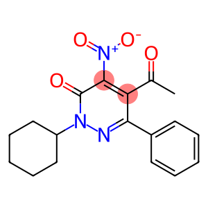 2-Cyclohexyl-4-nitro-5-acetyl-6-phenylpyridazin-3(2H)-one