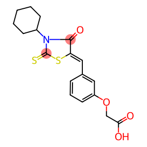 {3-[(3-cyclohexyl-4-oxo-2-thioxo-1,3-thiazolidin-5-ylidene)methyl]phenoxy}acetic acid