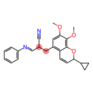 3-(2-CYCLOPROPYL-7,8-DIMETHOXY-2H-CHROMEN-5-YL)-2-[(E)-PHENYLIMINOMETHYL]-PROPIONITRILE