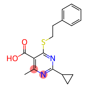 2-cyclopropyl-4-methyl-6-[(2-phenylethyl)thio]pyrimidine-5-carboxylic acid